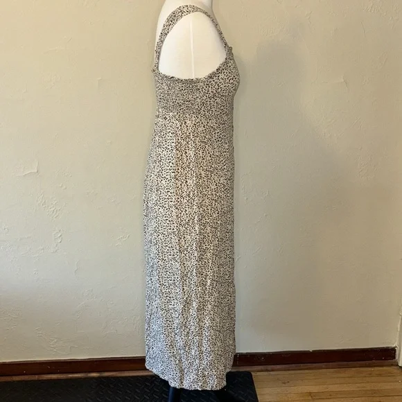 JAPNA stretch button down tan/black cheetah print long dress in women’s small - Picture 7 of 8